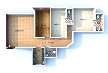 3  BHK - 1635 sqft