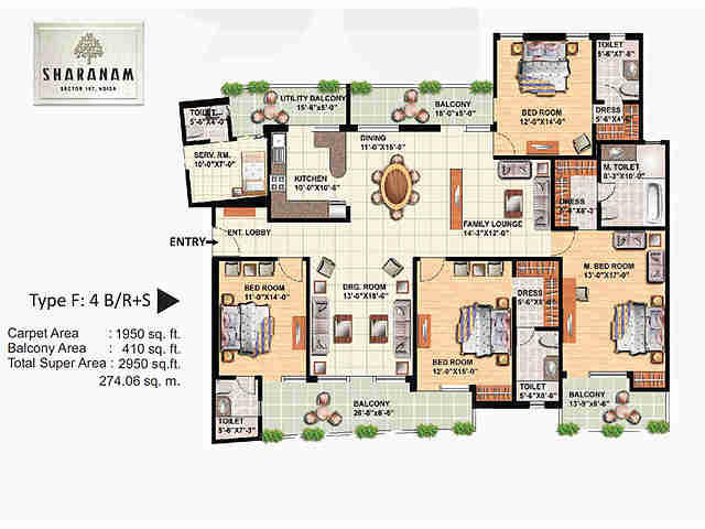 4  BHK - 2800 sqft