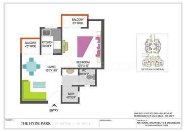 1  BHK - 525 sqft