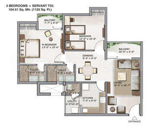 2  BHK - 915 sqft